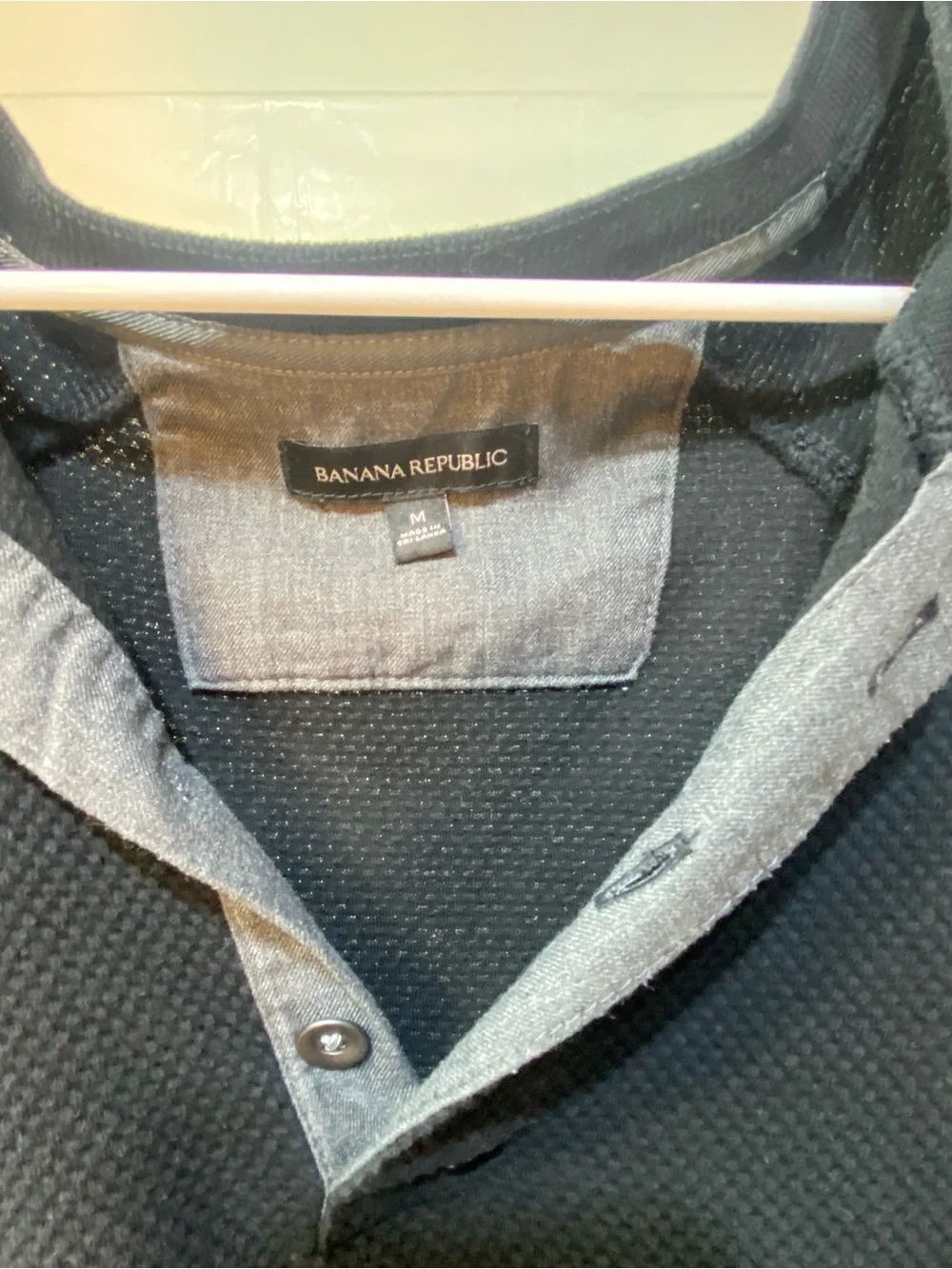 Banana Republic Men's Black Zip Henley Sweater